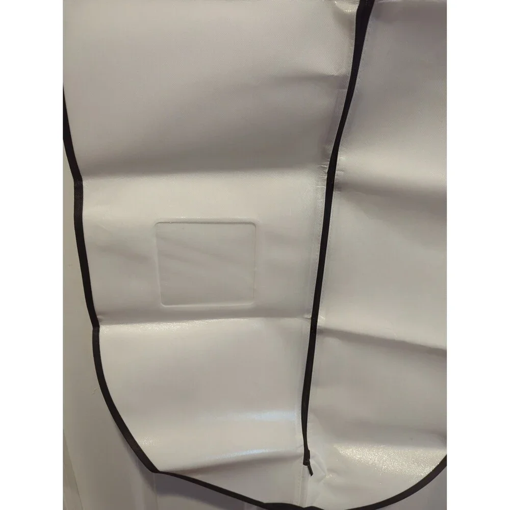 Heavy White and Black Plastic Over‎ Garment Bag - dress suit formal